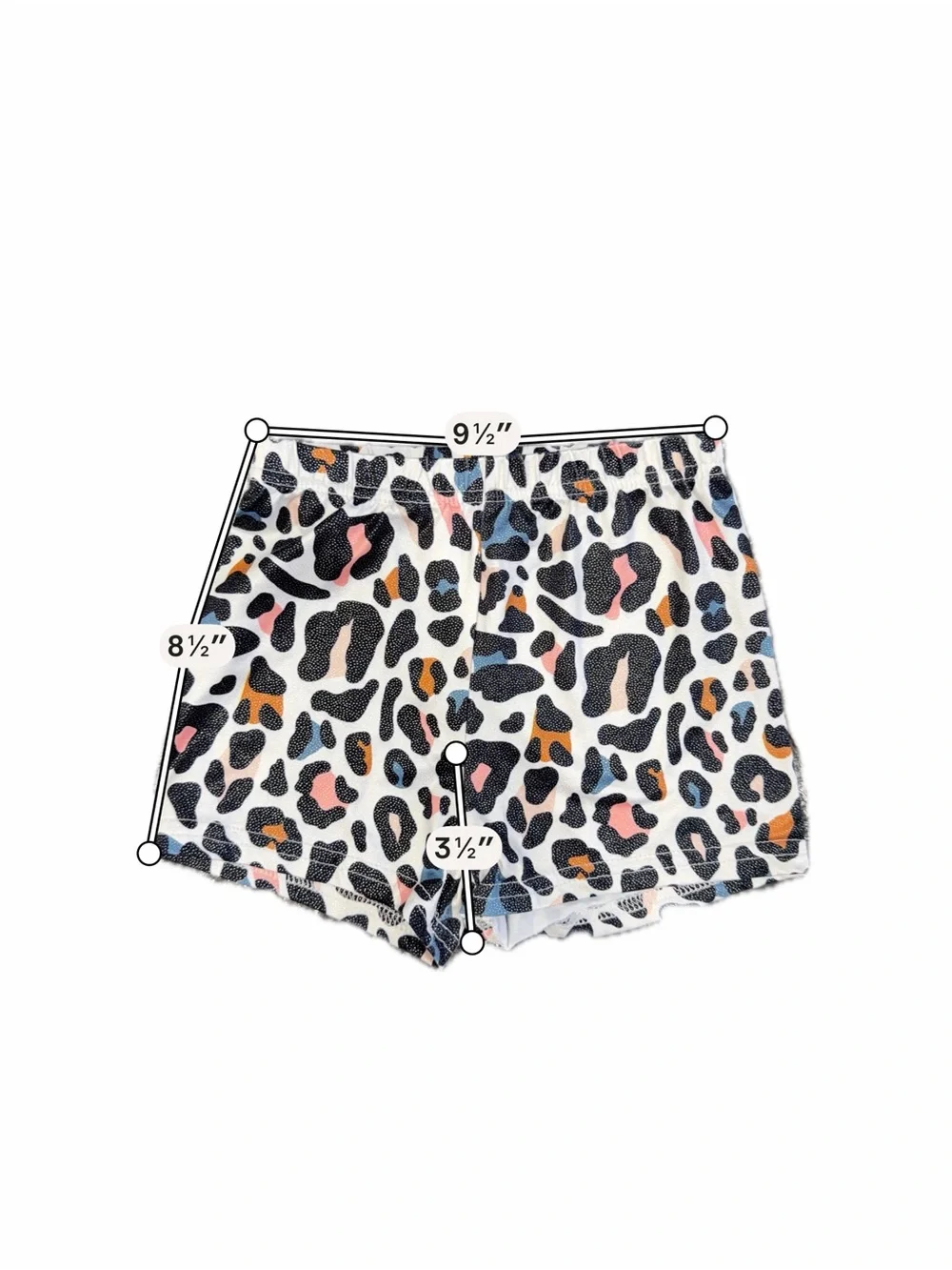 Cat & Jack Cream Knit Top with Multicolor Leopard and Black Shorts Size 4-5